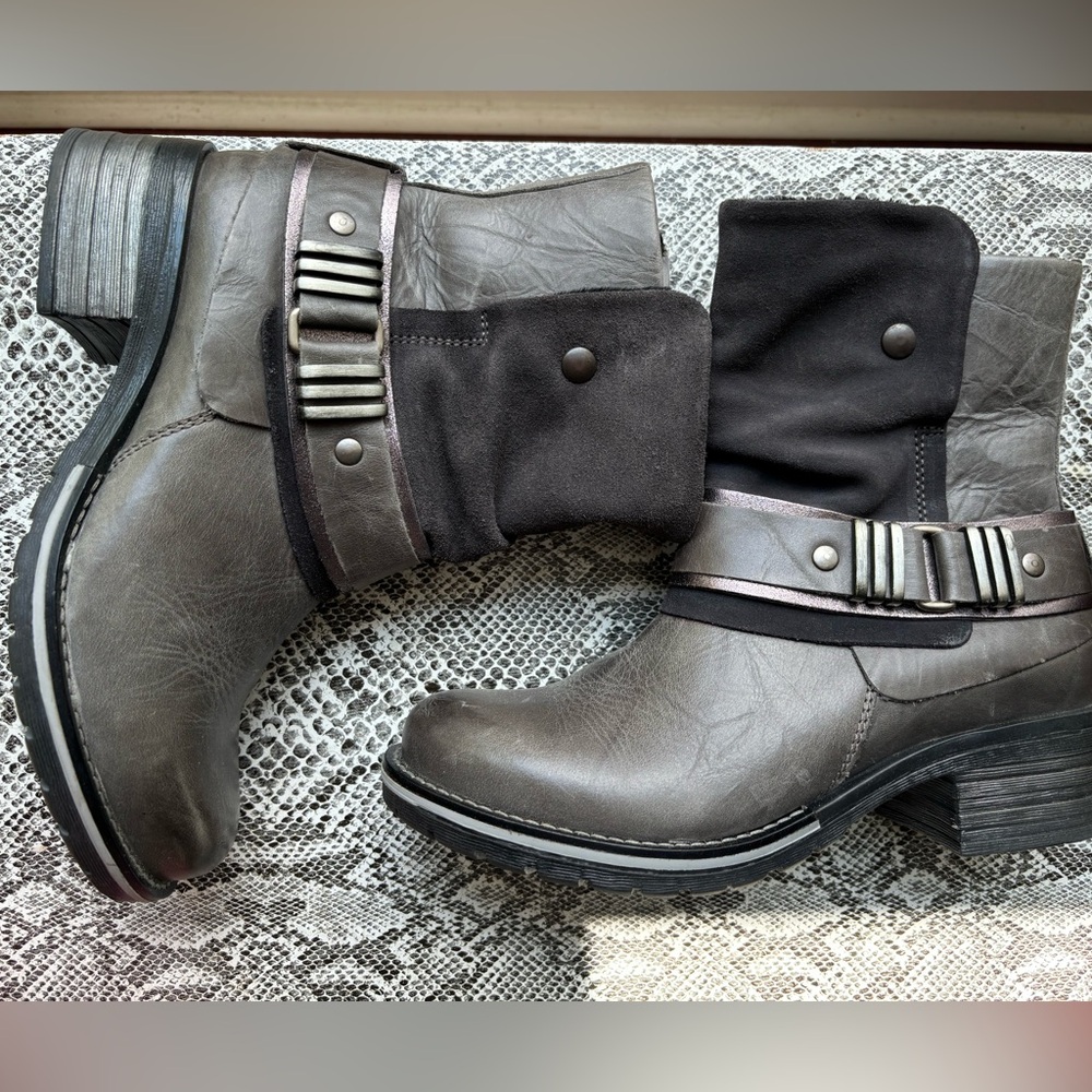 Dromaderis leather boots women’s size 39, grey leather, Portugal,new